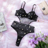 Daisy Black Mesh Push-Up Slim Women's Bodysuit