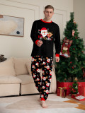 Christmas Family Outfits Santa Claus Print Pajamas Two-Piece Set
