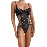 Sexy Strapless Daisy Embroidered Nightclub Bodysuit