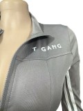 Women Fitness Long-Sleeved Top and Pants Two-Piece Set