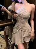 Women Summer Irregular Halter Neck Holiday Dress