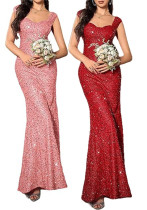 Women's Elegant Slim Strappy Solid Color Mermaid Long Dress Women's Elegant Slim Strappy Solid Color Mermaid Long Dress