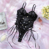 Sexy Strapless Daisy Embroidered Nightclub Bodysuit