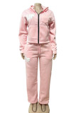 Women American Style Athletic Hoodies and Pants Two-Piece Set
