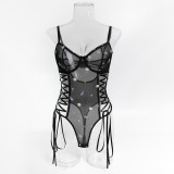 Sexy Strapless Daisy Embroidered Nightclub Bodysuit