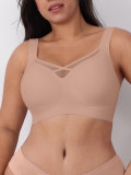 Plus Size Women Wireless Push-Up Anti-Droop Bra Large Cup Seamless Bra