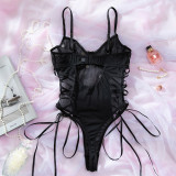 Sexy Strapless Daisy Embroidered Nightclub Bodysuit