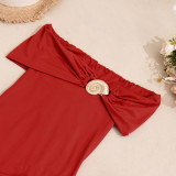 Autumn Women's Chic Off Shoulder Lace-Up Low Back Slim Long Dress