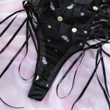 Sexy Strapless Daisy Embroidered Nightclub Bodysuit