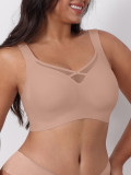 Plus Size Women Wireless Push-Up Anti-Droop Bra Large Cup Seamless Bra