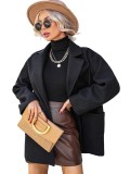 Plus Size Women Fall/Winter Mid-Length Sleeve Jacket