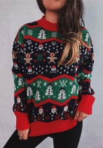 Christmas autumn and winter knitted jacquard acrylic turtleneck long-sleeved sweater Christmas autumn and winter knitted jacquard acrylic turtleneck long-sleeved sweater