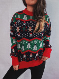 Christmas autumn and winter knitted jacquard acrylic turtleneck long-sleeved sweater