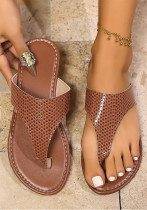 Plus-Size Women Summer Round-Toe Flat Flip-Flops