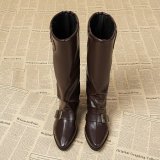 Women autumn and winter long pointed-toe block-heeled fashion boots