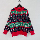 Christmas autumn and winter knitted jacquard acrylic turtleneck long-sleeved sweater