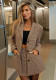 Women Fall Houndstooth Textured Blazer and Skirt Two-Piece Set