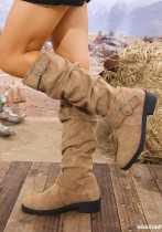 Plus-Size Women Block-Heeled Slimming Boots