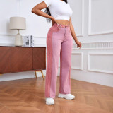 Women Patchwork Casual Denim Pants