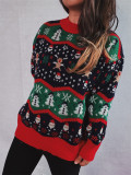 Christmas autumn and winter knitted jacquard acrylic turtleneck long-sleeved sweater