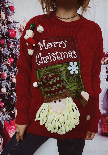 Santa Claus pocket red sweater
