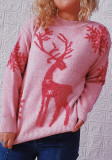 Christmas autumn/winter round-neck long-sleeved snowflake deer jacquard knitting pullover sweater