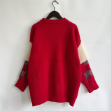 Christmas sequin flocked Christmas tree deer sweater