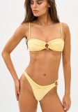 Women Solid Lace-Up Sexy Bikini Two-Piece Swimsuit