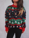 Christmas autumn and winter knitted jacquard acrylic turtleneck long-sleeved sweater