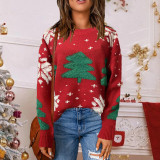 Women Autumn/Winter Knitting Jacquard Christmas Sweater