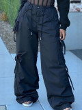Bow Tie Lace-Up Loose Women's Drawstring Cargo Pants