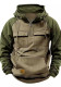 Spring Autumn Men's Raglan Sleeve Half Zip Hoodie Sport Multi-Pocket Hooded Trendy Hoodie