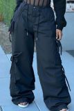 Bow Tie Lace-Up Loose Women's Drawstring Cargo Pants