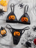 Halloween Lingerie Pumpkin Demon Cosplay Bikini Dark Edgy Sexy Set