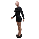 Women Denim Long Sleeve Stretchy Romper