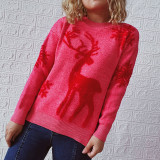 Christmas autumn/winter round-neck long-sleeved snowflake deer jacquard knitting pullover sweater