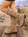 Plus-Size Women Block-Heeled Slimming Boots