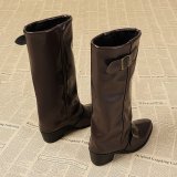 Women autumn and winter long pointed-toe block-heeled fashion boots