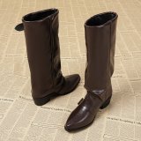 Women autumn and winter long pointed-toe block-heeled fashion boots