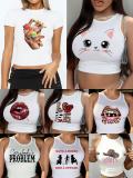 Fitted Camisole Cropped Women's Strappy Sports Top
