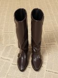 Women autumn and winter long pointed-toe block-heeled fashion boots