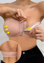 Plus Size Front Closure Bra Push-Up Chest Bustier Invisible Transparent Strapless One-Piece Bra Women Plus Size Front Closure Bra Push-Up Chest Bustier Invisible Transparent Strapless One-Piece Bra Women