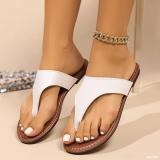 Plus-Size Women Summer Round-Toe Flat Flip-Flops