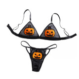 Halloween Lingerie Pumpkin Demon Cosplay Bikini Dark Edgy Sexy Set