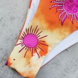 Women Sexy Print Lace-Up Bikini Two-Piece Swimsuit