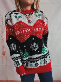 Christmas autumn/winter Women elk snowflake round neck long-sleeved sweater