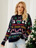 Christmas autumn/winter Christmas tree round neck sweater with sequined snowman