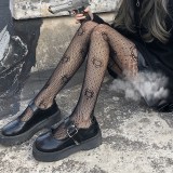 Women black moon fishnet sexy basics leggings with hollowed-out stockings