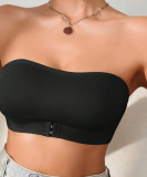 Sexy Seamless Front Closure Strapless Bra Anti-Peek Thin Non-Slip Push-Up Bustier Tank Bra Women