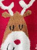 Christmas elk snowflake flocked jacquard round neck knitting sweater